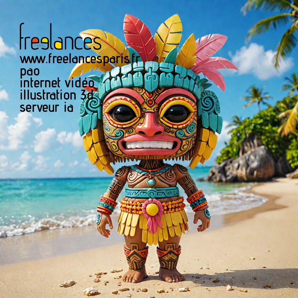 Pao mise en page internet vidéo illustration 3d serveur IA générative AI freelance paris studio de création magazines PW2JT0J0